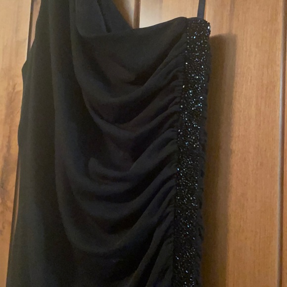 Laundry by Shelli Segal Womens Size 4 Black Maxi Party Dress One Shoulder sexy - Picture 2 of 4